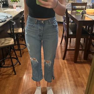 Levi Ribcage Straight Ripped Jeans